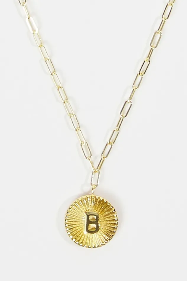 18K Gold Paperclip Burst Monogram Pendant Necklace 8211 B Women Jewelry Altar8217d State 18K Gold Paperclip Burst Monogram Pendant Necklace 8211 B Women Jewelry Altar8217d State