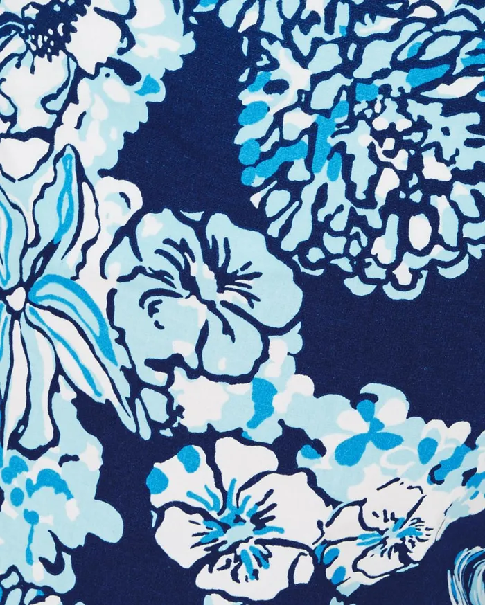 5034 Callahan Stretch Short Low Tide Navy Bouquet All Day Women Lilly Pulitzer Bottoms 5034 Callahan Stretch Short Low Tide Navy Bouquet All Day Women Lilly Pulitzer Bottoms