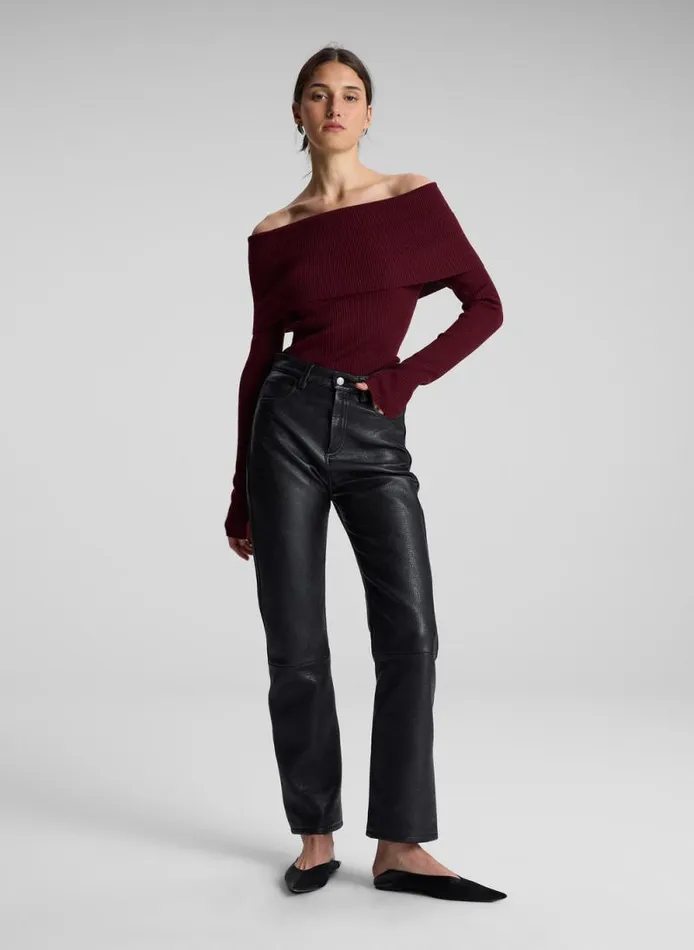 ALC Bottoms Women Cameron Leather Pant Black
