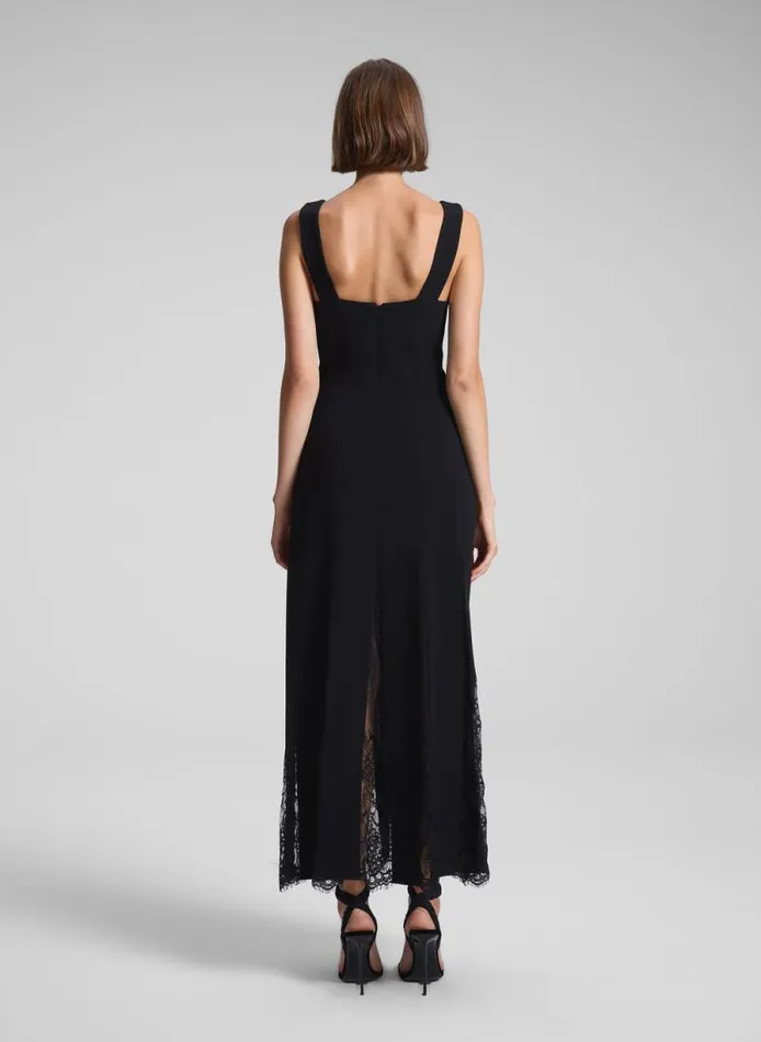 ALC Dresses Women Emmie Lace Midi Dress Blackblack