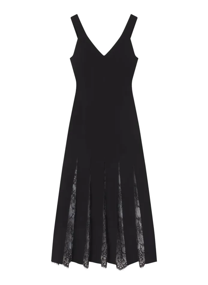 ALC Dresses Women Emmie Lace Midi Dress Blackblack