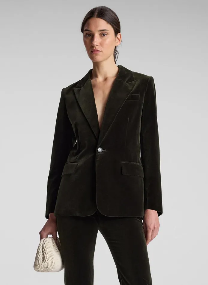 ALC Jackets and Coats Women Ben Velvet Tailored Jacket Mossy