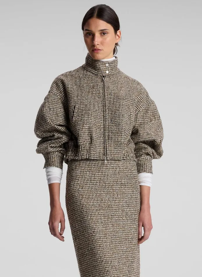 ALC Jackets and Coats Women Harrison Tweed Houndstooth Jacket Creambrown