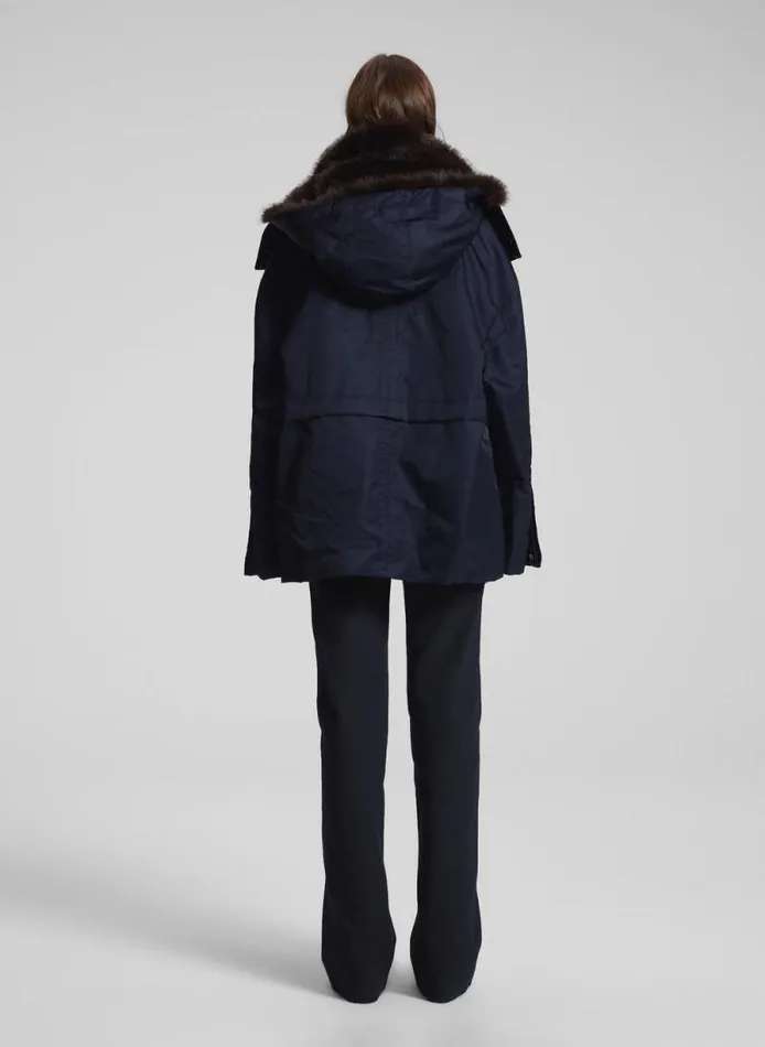 ALC Jackets and Coats Women Nolan Faux Fur Trim Coat Navyromeo