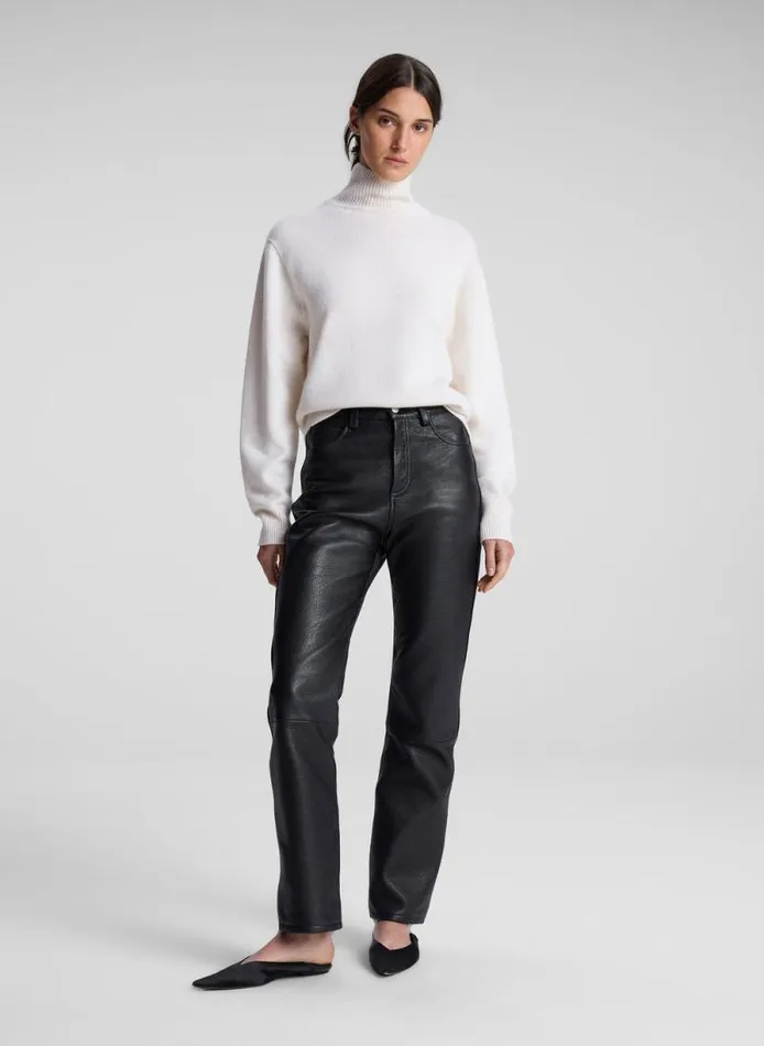 ALC Knitwear Women Teddy Cashmere Turtleneck Sweater Natural