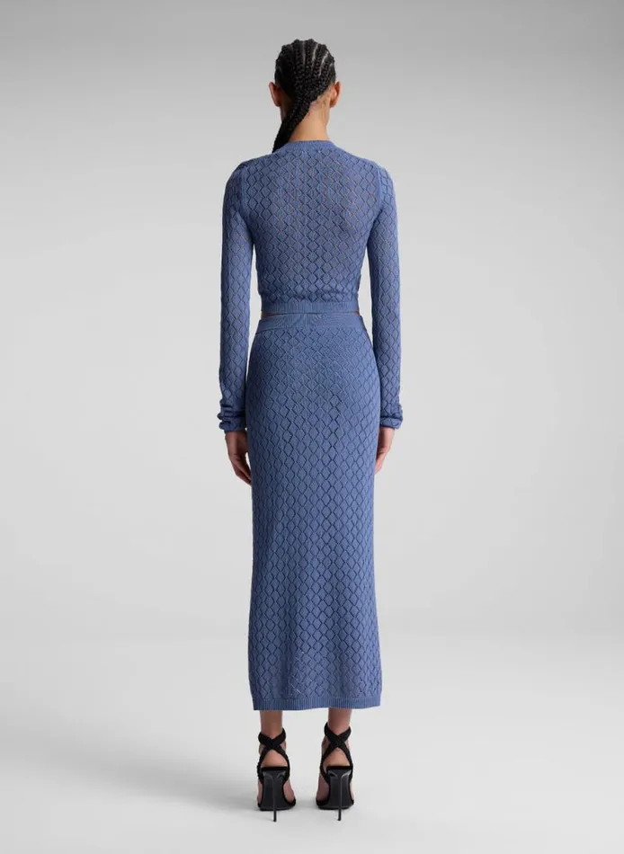 ALC Skirts Women Addison Pointelle Knit Skirt Steel Blue