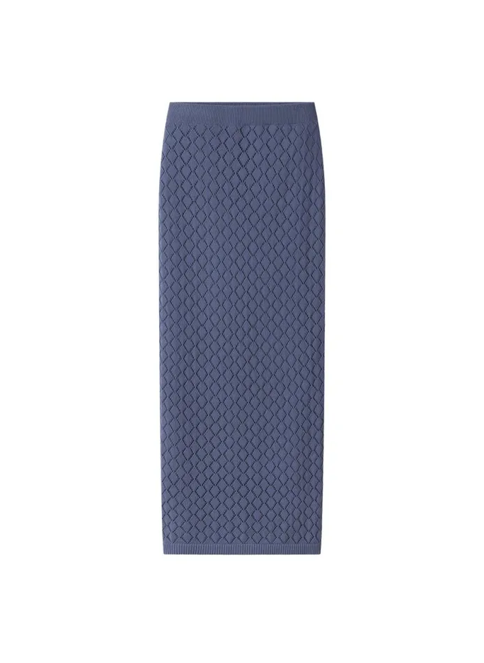 ALC Skirts Women Addison Pointelle Knit Skirt Steel Blue