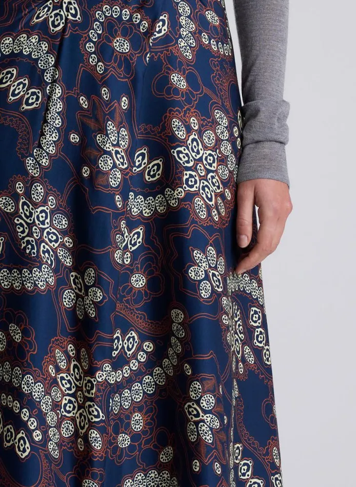 ALC Skirts Women Clara Printed Midi Skirt Navycream