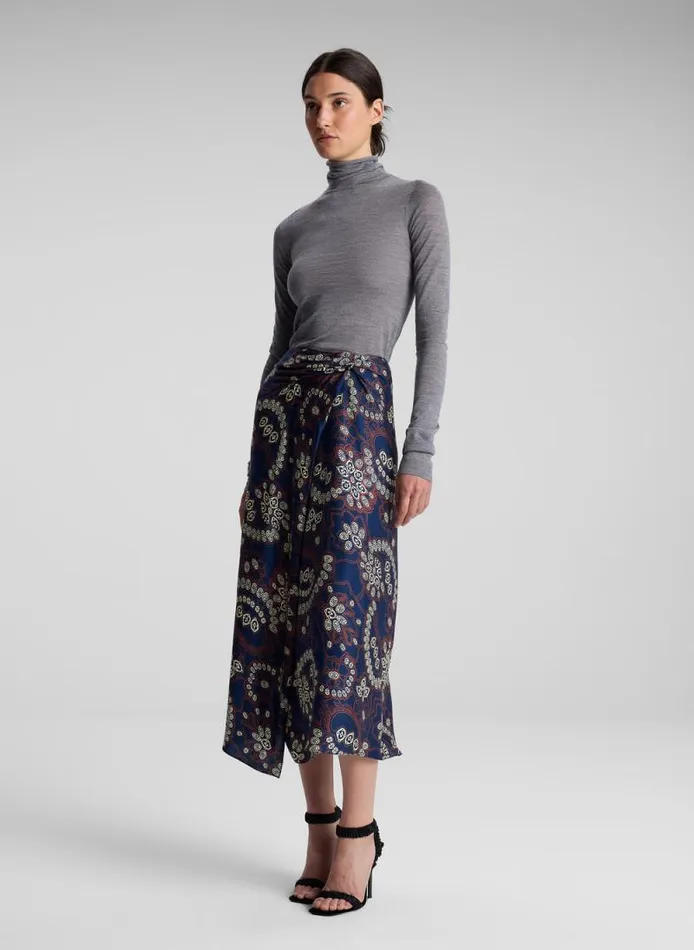 ALC Skirts Women Clara Printed Midi Skirt Navycream