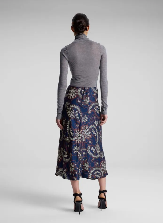 ALC Skirts Women Clara Printed Midi Skirt Navycream