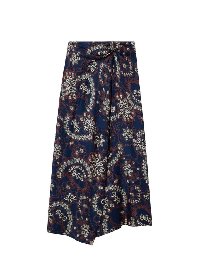 ALC Skirts Women Clara Printed Midi Skirt Navycream