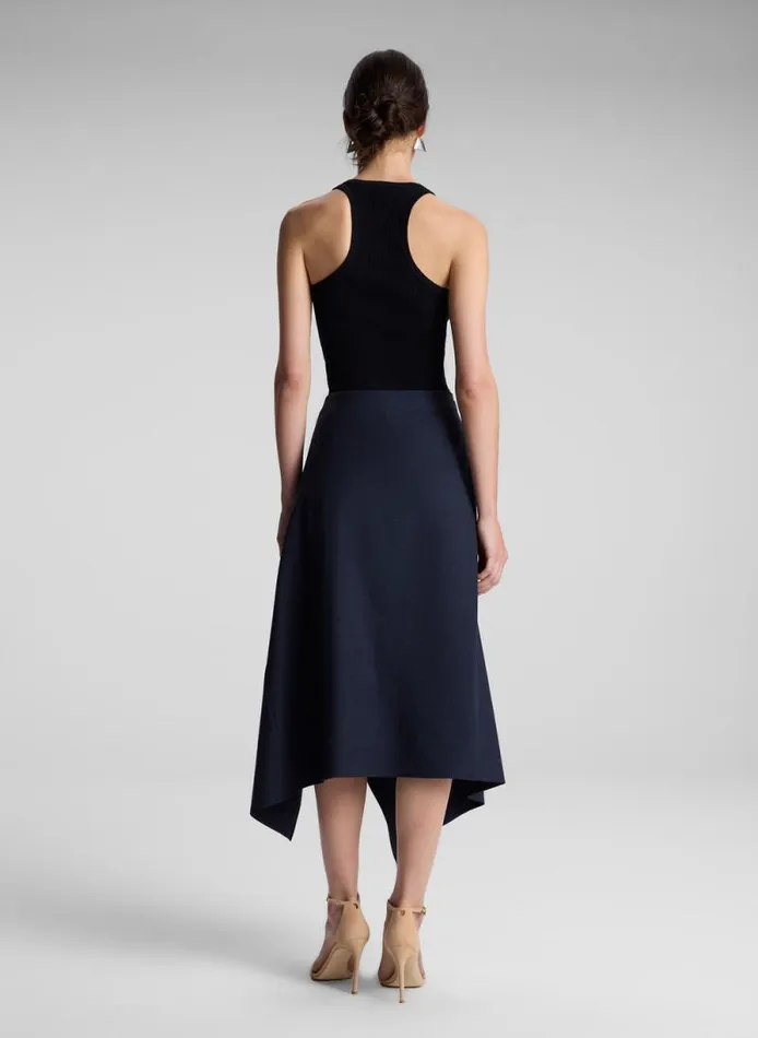 ALC Skirts Women Navy Plaid Midi Skirt Navyblack