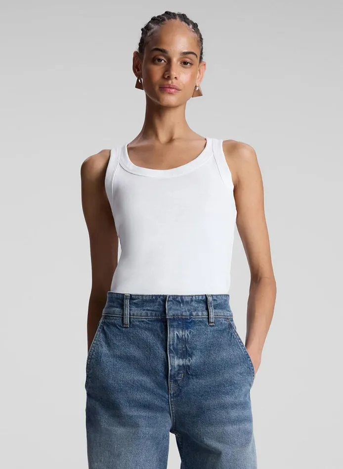 ALC Tops Women Kai Cotton Rib Tank White
