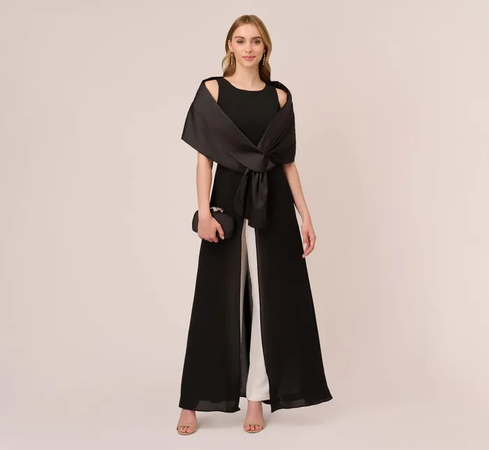 Adrianna Papell Colorblock Jumpsuit With Skirt Overlay In Ivory Ivory Women Jumpsuits Adrianna Papell Colorblock Jumpsuit With Skirt Overlay In Ivory Ivory Women Jumpsuits
