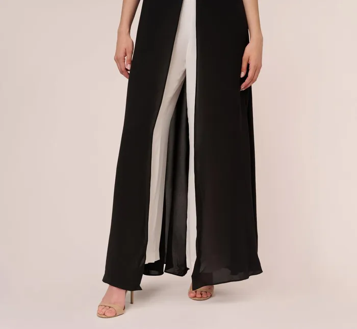 Adrianna Papell Colorblock Jumpsuit With Skirt Overlay In Ivory Ivory Women Jumpsuits Adrianna Papell Colorblock Jumpsuit With Skirt Overlay In Ivory Ivory Women Jumpsuits