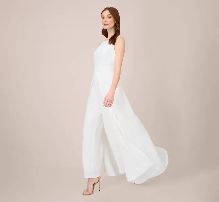 Adrianna Papell Colorblock Jumpsuit With Skirt Overlay In Ivory Ivory Women Jumpsuits Adrianna Papell Colorblock Jumpsuit With Skirt Overlay In Ivory Ivory Women Jumpsuits