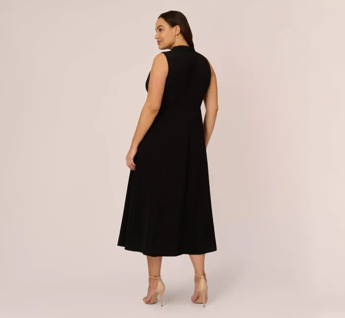 Adrianna Papell Colorblock Matte Crepe Cropped Jumpsuit With Skirt Overlay In Black Ivory BlackIvory Women Jumpsuits Adrianna Papell Colorblock Matte Crepe Cropped Jumpsuit With Skirt Overlay In Black Ivory BlackIvory Women Jumpsuits