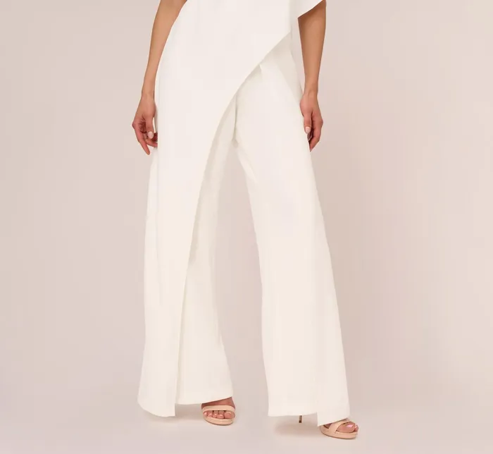 Adrianna Papell Flutter One Shoulder Jumpsuit In Black Black Women Jumpsuits Adrianna Papell Flutter One Shoulder Jumpsuit In Black Black Women Jumpsuits