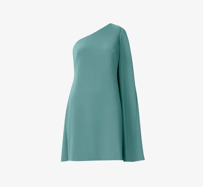 Adrianna Papell Knit Crepe OneShoulder Short Cocktail Cape Dress In Green Slate Green Slate Women Short Dresses Adrianna Papell Knit Crepe OneShoulder Short Cocktail Cape Dress In Green Slate Green Slate Women Short Dresses