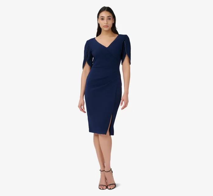 Adrianna Papell Plus Size Pearl Embellished Knit Crepe Sheath Dress In Cloudy Aqua Cloudy Aqua Women Day Dresses Adrianna Papell Plus Size Pearl Embellished Knit Crepe Sheath Dress In Cloudy Aqua Cloudy Aqua Women Day Dresses