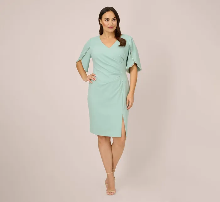 Adrianna Papell Plus Size Pearl Embellished Knit Crepe Sheath Dress In Cloudy Aqua Cloudy Aqua Women Day Dresses Adrianna Papell Plus Size Pearl Embellished Knit Crepe Sheath Dress In Cloudy Aqua Cloudy Aqua Women Day Dresses