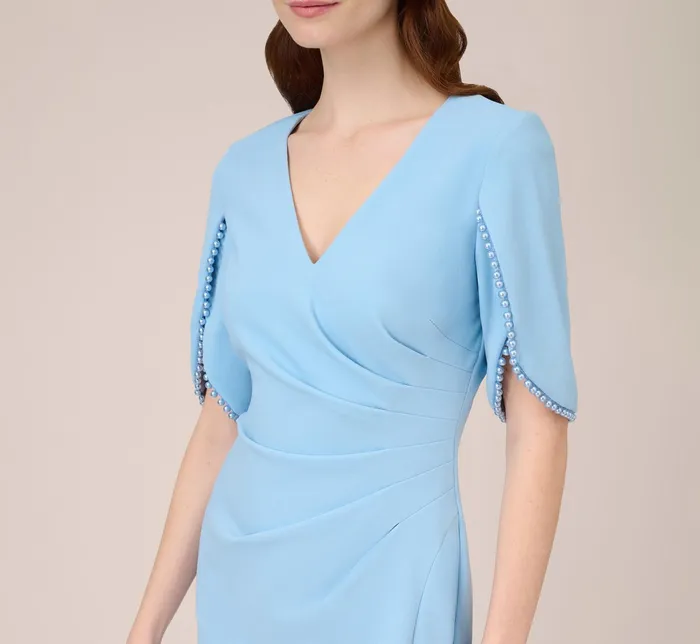 Adrianna Papell Plus Size Pearl Embellished Knit Crepe Sheath Dress In Cloudy Aqua Cloudy Aqua Women Day Dresses Adrianna Papell Plus Size Pearl Embellished Knit Crepe Sheath Dress In Cloudy Aqua Cloudy Aqua Women Day Dresses