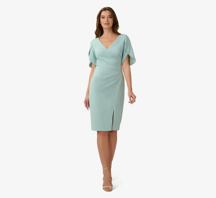 Adrianna Papell Plus Size Pearl Embellished Knit Crepe Sheath Dress In Cloudy Aqua Cloudy Aqua Women Day Dresses Adrianna Papell Plus Size Pearl Embellished Knit Crepe Sheath Dress In Cloudy Aqua Cloudy Aqua Women Day Dresses