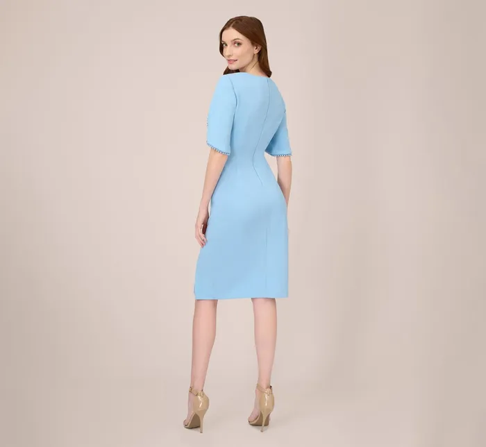 Adrianna Papell Plus Size Pearl Embellished Knit Crepe Sheath Dress In Cloudy Aqua Cloudy Aqua Women Day Dresses Adrianna Papell Plus Size Pearl Embellished Knit Crepe Sheath Dress In Cloudy Aqua Cloudy Aqua Women Day Dresses