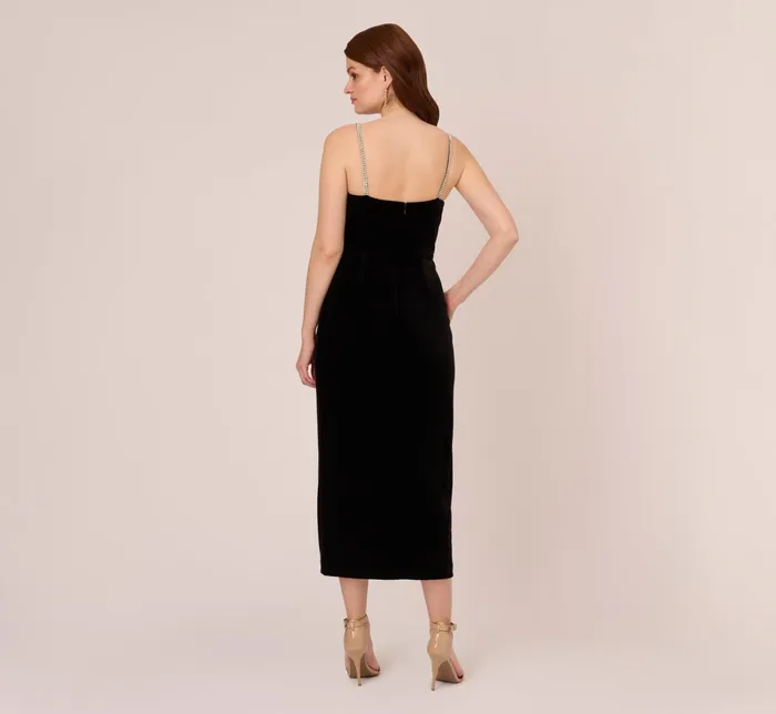 Adrianna Papell Velvet AnkleLength Wrap Gown With Stone Straps In Orchid Delight Orchid Delight Women Long Dresses Adrianna Papell Velvet AnkleLength Wrap Gown With Stone Straps In Orchid Delight Orchid Delight Women Long Dresses