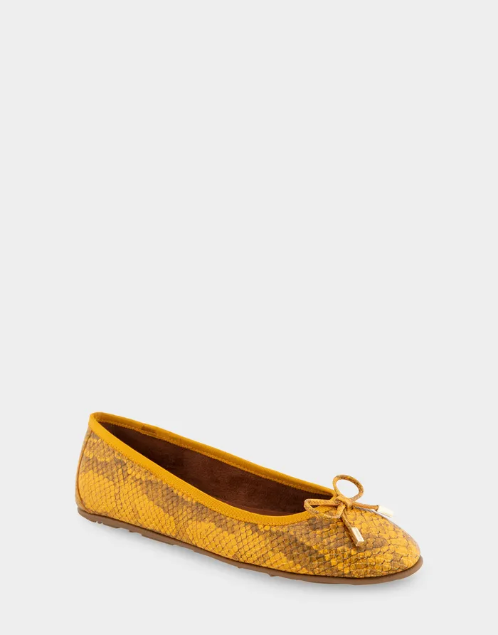 Aerosoles Ballet Comfortable Ballet Flat In Marigold Snake Print Leather Leather 8211 Women Aerosoles Ballet Comfortable Ballet Flat In Marigold Snake Print Leather Leather 8211 Women