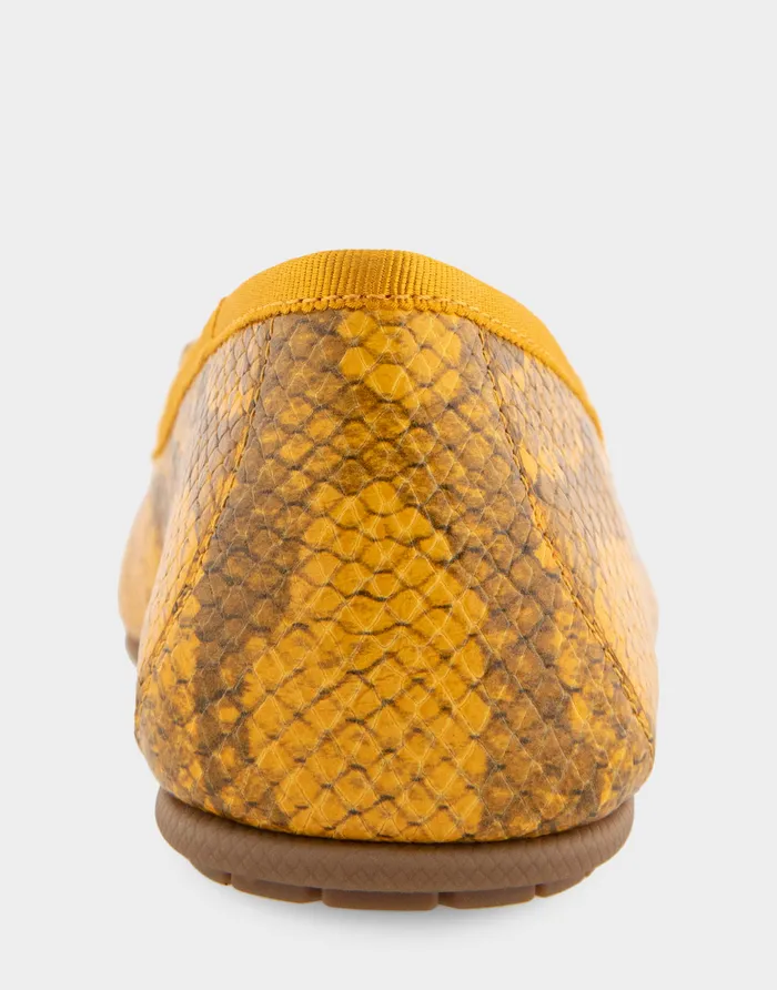 Aerosoles Ballet Comfortable Ballet Flat In Marigold Snake Print Leather Leather 8211 Women