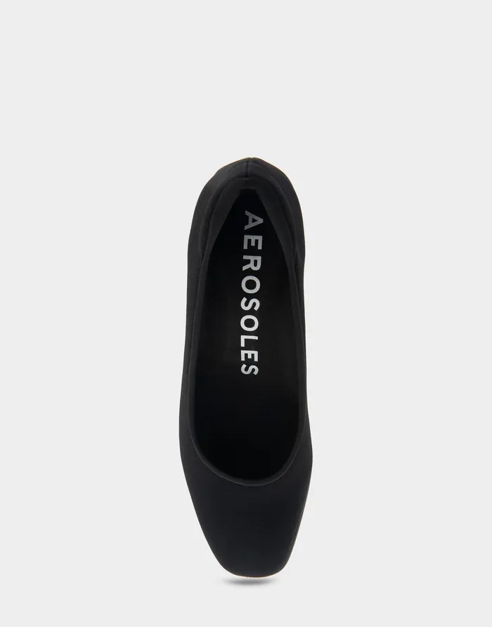 Aerosoles Clogs and Mules Comfortable Mid Heel Pump In Black Stretch Fabric Stretch Fabric 8211 Women