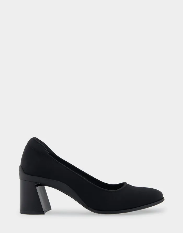 Aerosoles Clogs and Mules Comfortable Mid Heel Pump In Black Stretch Fabric Stretch Fabric 8211 Women