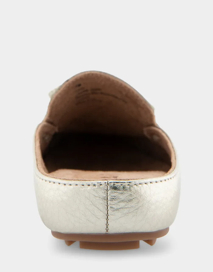 Aerosoles Clogs and Mules Comfortable Slip On Driver In Soft Gold Leather 8211 Women