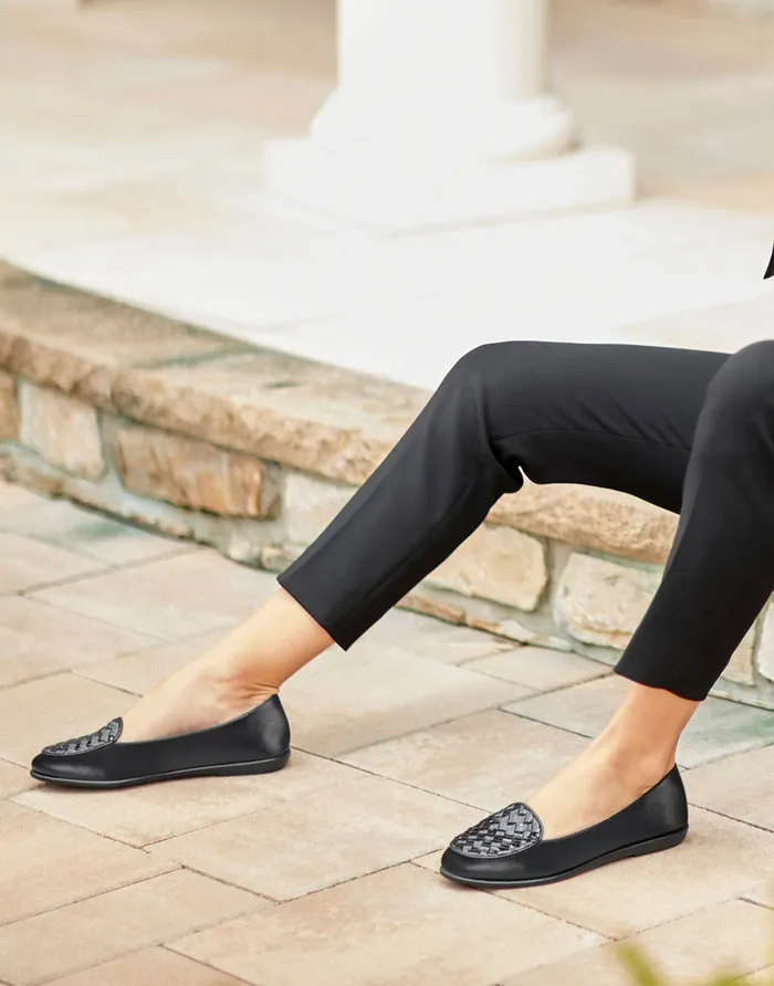 Aerosoles Clogs and Mules Comfortable Woven Plug Loafer In Black Faux Leather 8211 Women