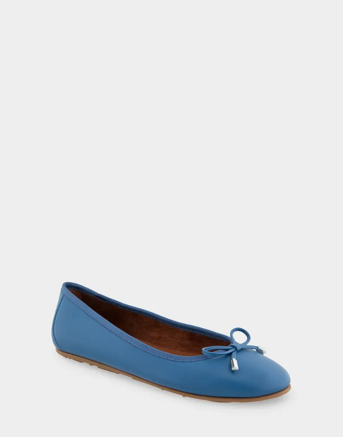 Aerosoles Dress Comfortable Ballet Flat In Indigo Leather Leather 8211 Women