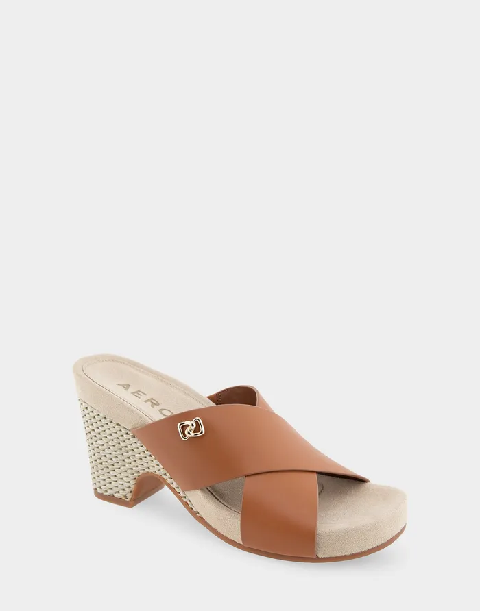 Aerosoles Dress Comfortable Crisscross Footbed Wedge Sandal In Tan Leather Canvas Fabric 8211 Women Aerosoles Dress Comfortable Crisscross Footbed Wedge Sandal In Tan Leather Canvas Fabric 8211 Women