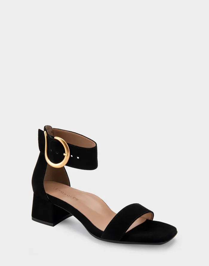 Aerosoles Dress Comfortable Heeled Sandal In Black Genuine Suede 8211 Women