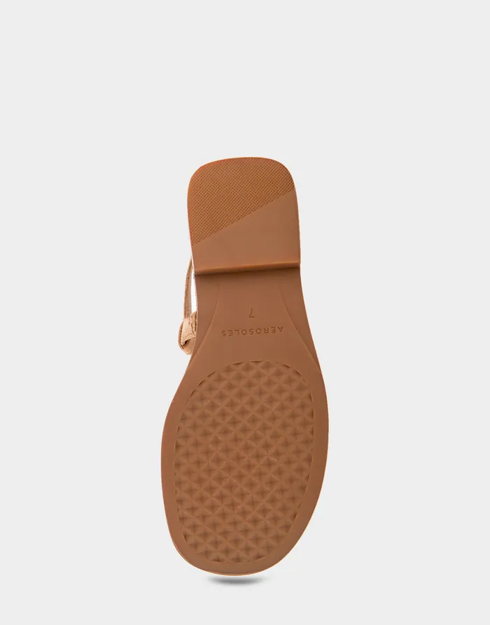 Aerosoles Flats Comfortable Ornamented Slingback Strap Thong Sandal In Cork Cork 8211 Women