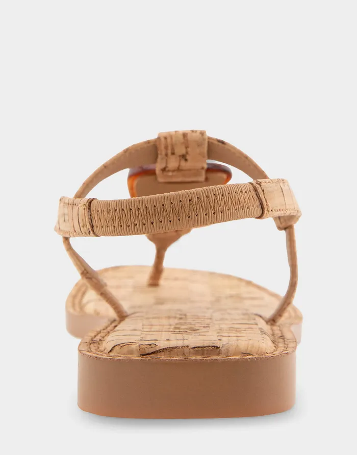 Aerosoles Flats Comfortable Ornamented Slingback Strap Thong Sandal In Cork Cork 8211 Women