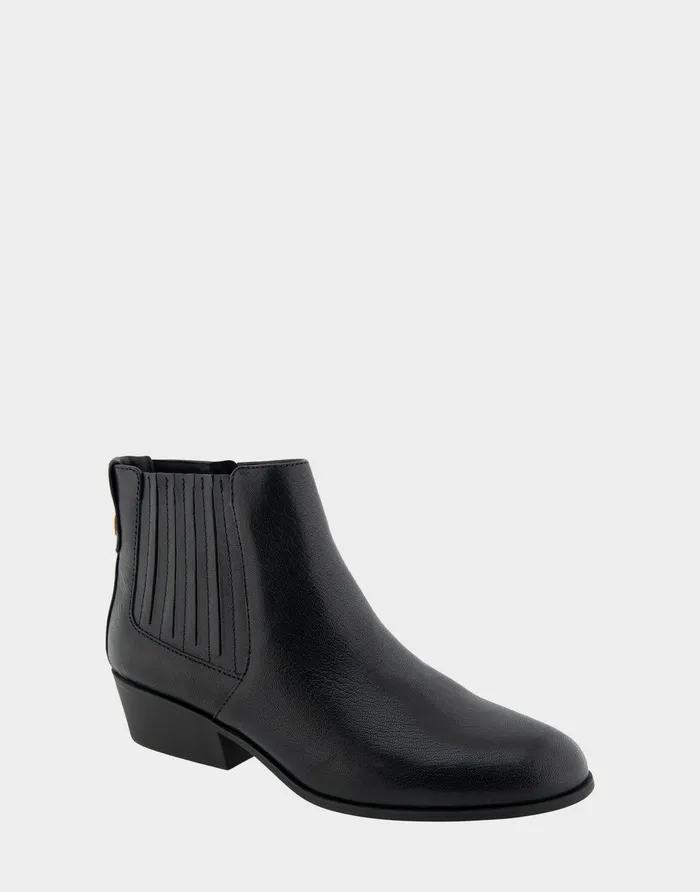 Aerosoles Heeled Boots Comfortable Covered Gore Western Ankle Bootie In Black Waxy Leather Leather 8211 Women Aerosoles Heeled Boots Comfortable Covered Gore Western Ankle Bootie In Black Waxy Leather Leather 8211 Women