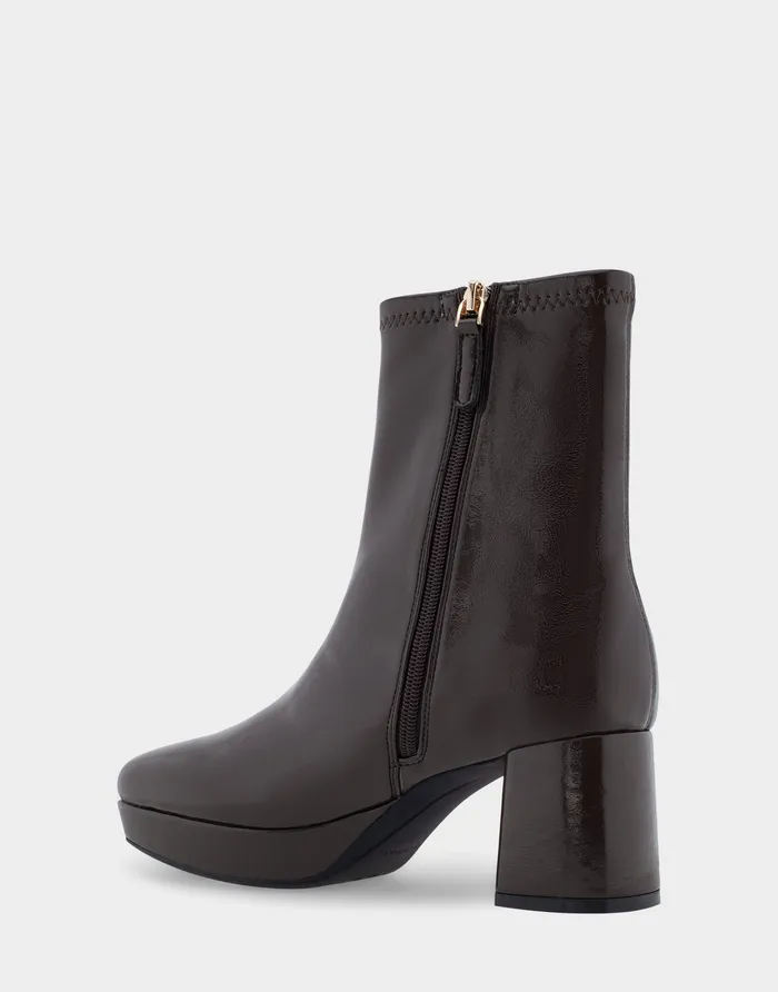 Aerosoles Heeled Boots Comfortable Platform Boot In Java Patent Faux Leather 8211 Women