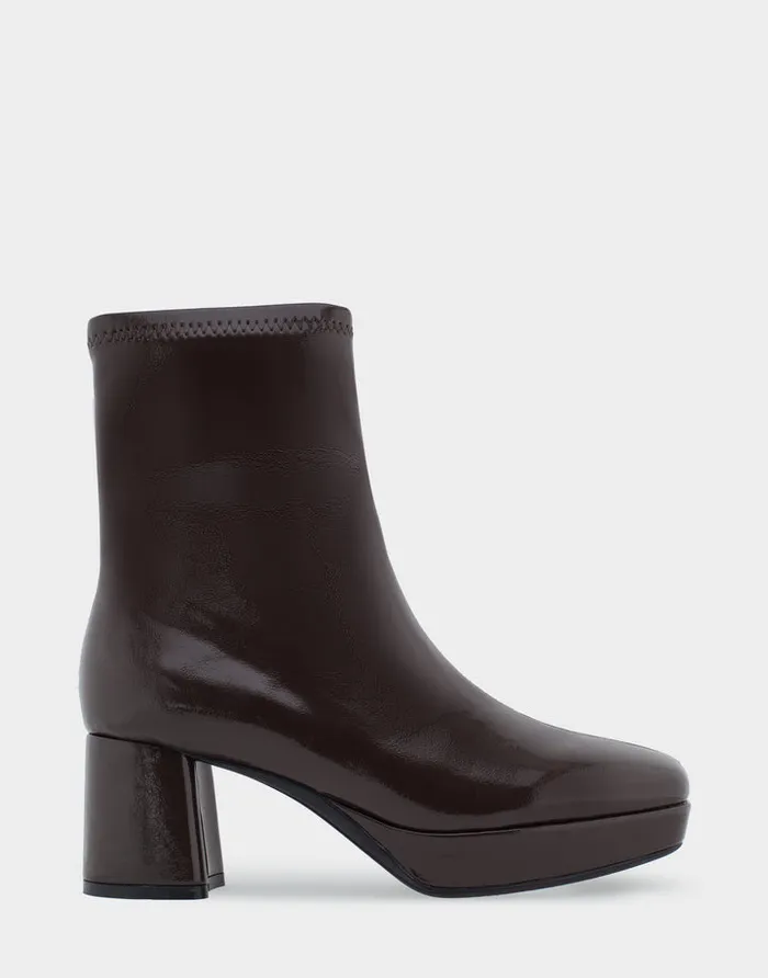 Aerosoles Heeled Boots Comfortable Platform Boot In Java Patent Faux Leather 8211 Women