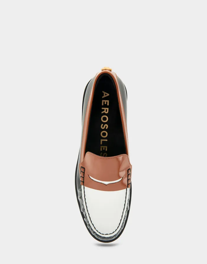 Aerosoles Loafers Comfortable Lightweight Flexible Tailored Weejun Loafer In Black Combo Faux Leather Faux Leather 8211 Women
