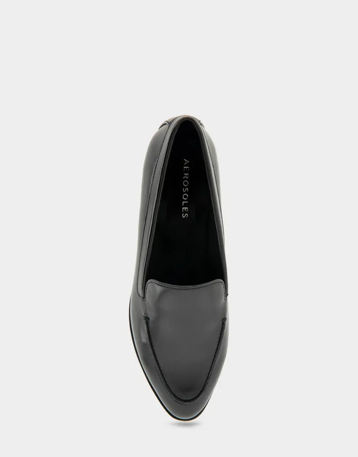 Aerosoles Loafers Comfortable Tailored Loafer In Black Burnished Faux Leather Faux Leather 8211 Women