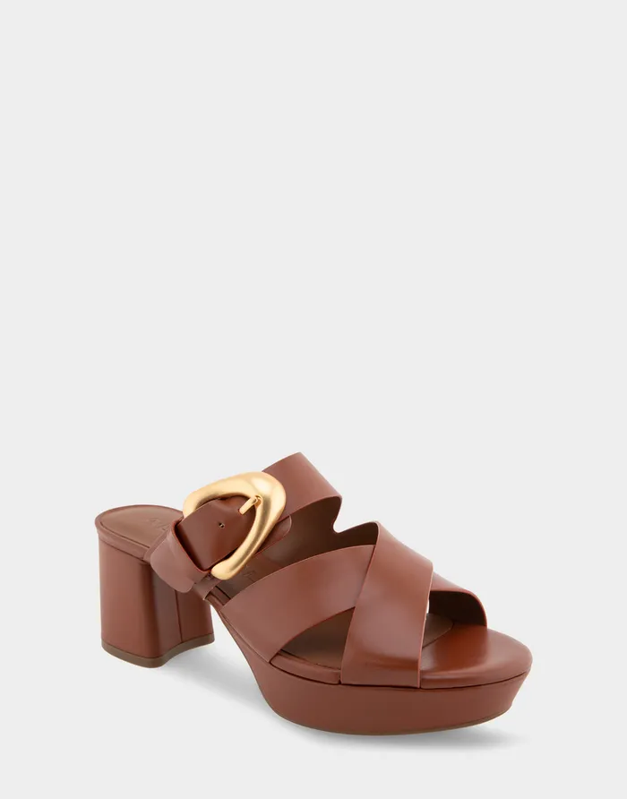 Aerosoles Platforms Comfortable Crisscross Platform Slide Sandal In Gingerbread Leather 8211 Women Aerosoles Platforms Comfortable Crisscross Platform Slide Sandal In Gingerbread Leather 8211 Women