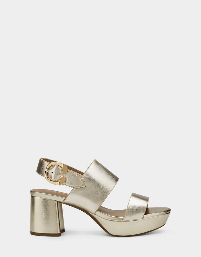 Aerosoles Platforms Comfortable Platform Sandal In Gold Metallic Leather 8211 Women