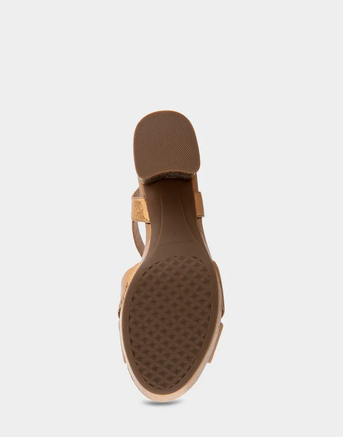 Aerosoles Platforms Comfortable Platform Sandal In Light Bronze Genuine Leather 8211 Women