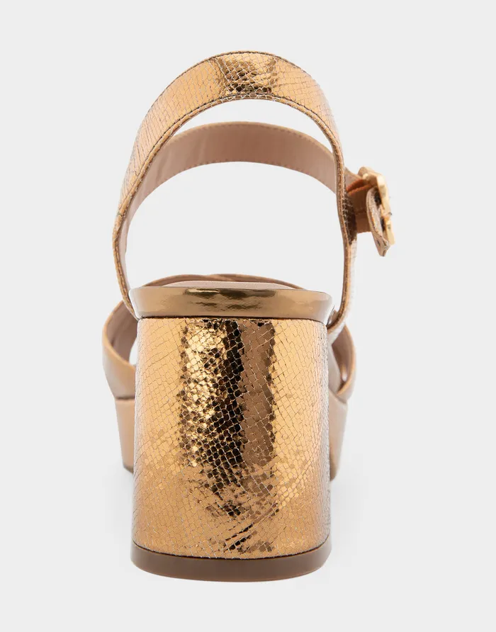 Aerosoles Platforms Comfortable Platform Sandal In Light Bronze Genuine Leather 8211 Women
