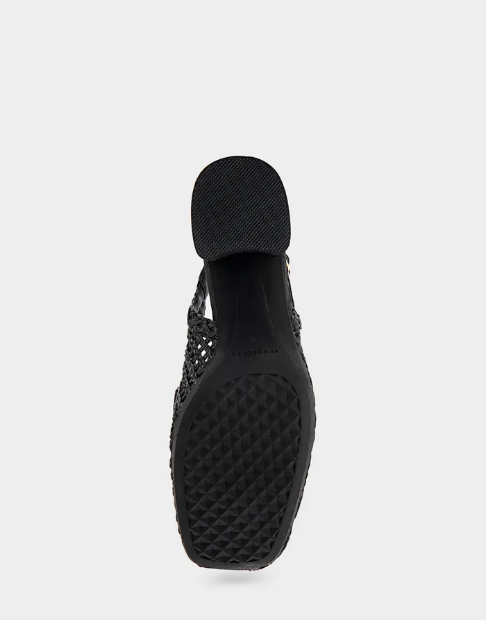 Aerosoles Platforms Comfortable Platform Slingback In Black Raffia Fabric 8211 Women